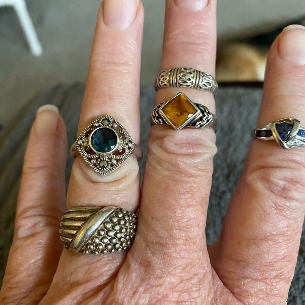 5 sterling silver rings